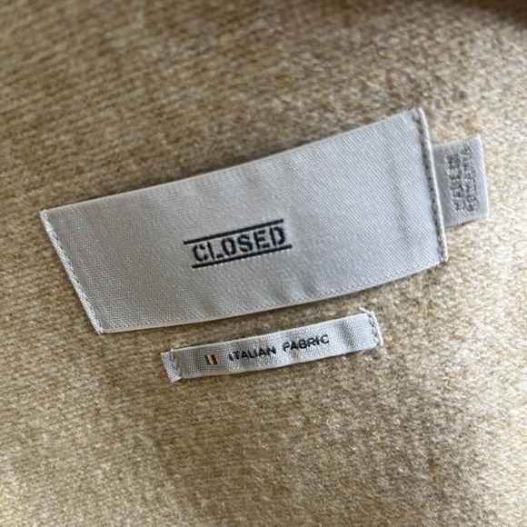 CLOSED Plaid Belted Shawl Collar Long Wool Blend Coat in Golden Wood M MSRP 995 - Picture 11 of 12